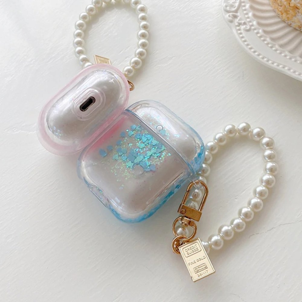 Glitter Liquid Quick Sand Airpods 1 2 Pro case - Picture 3 of 9